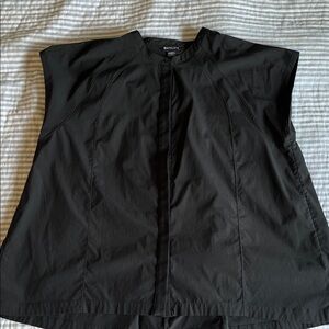 Athleta black cap sleeve Button-Up Shirt